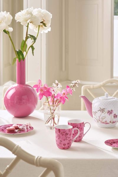 Set/2 Mugs Small Jolie Flowers Pink
