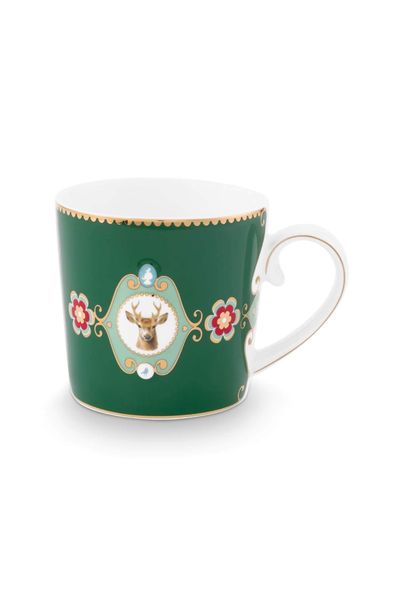 Mug Love Birds Medallion Deer Dark Green 150ml