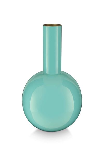 Vase Metal Small Bright Blue 26cm