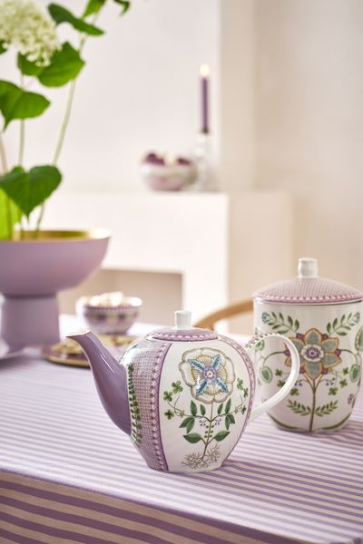Teapot Large Lily&Lotus Tiles Lilac