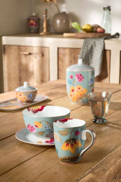 Set/3 Breakfast Set Blooming Tales Fantasy Blue