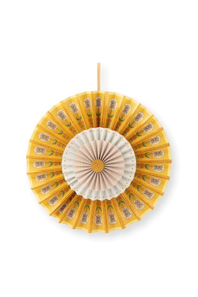 Rosette Paper Yellow 35cm
