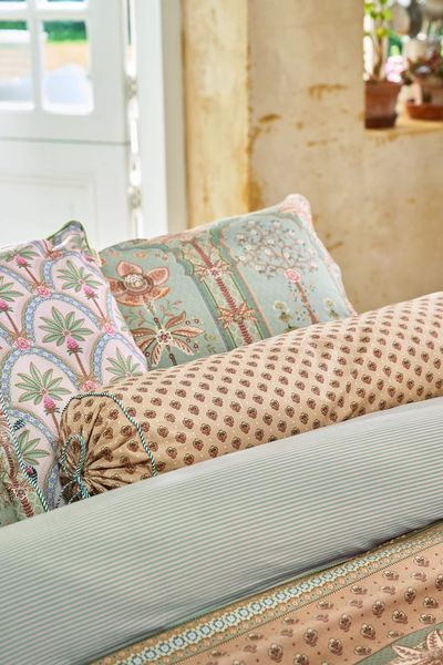 Roll Cushion Jaipur Flower Green