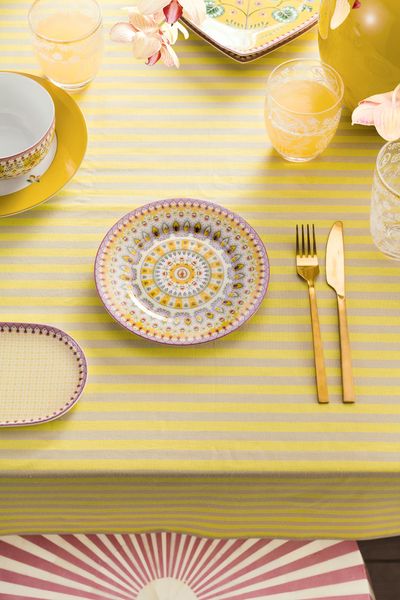Pastry Plate Lily&Lotus Moon Delight Yellow 17cm