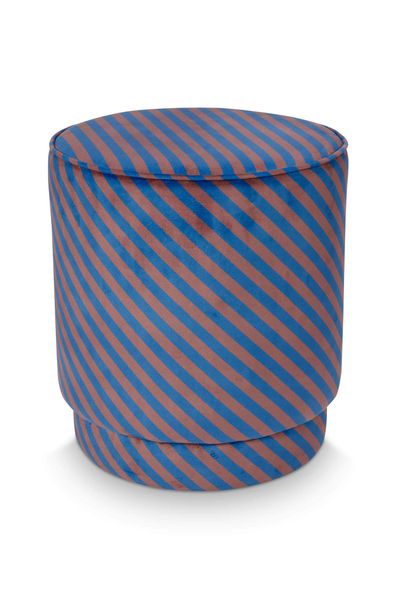 Stool Block Stripe Blue