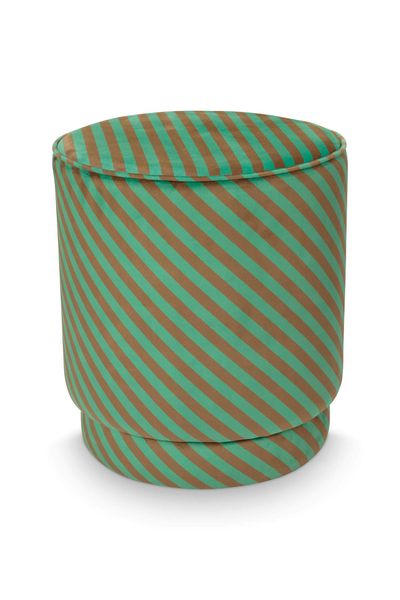 Stool Block Stripe Green