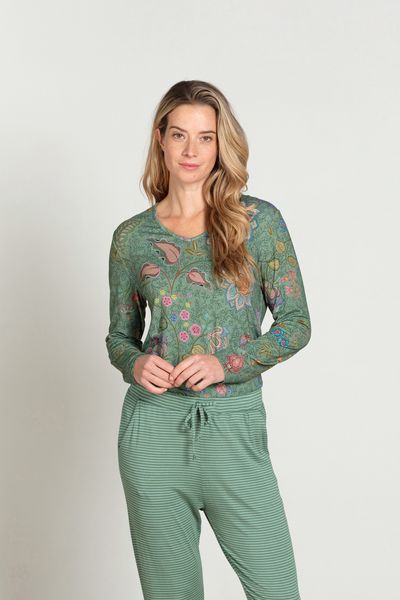 Trice Long Sleeve Top Mumbai Morning Green