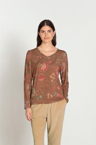 Trice Long Sleeve Top Mumbai Morning Brown