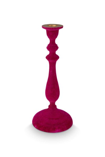 Candle Holder Velvet Pink 27cm