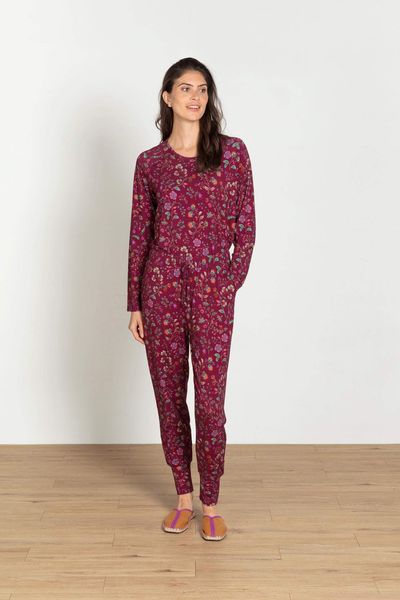 Bobien Long Trousers Flora Bangalore Dark Pink