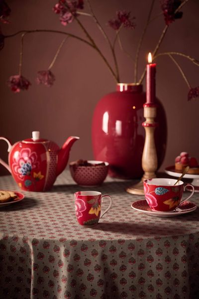 Set/2 Mugs Blooming Tales Fantasy Dark Red 200ml