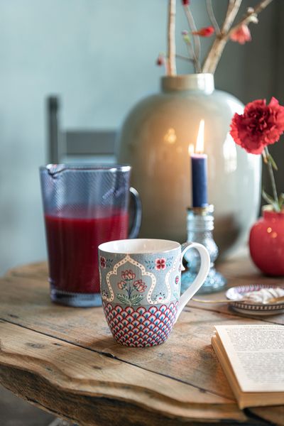 Mug XL Flower Festival Scallop Deco Light Blue
