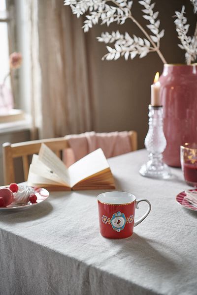 Mug Small Love Birds Medallion Red