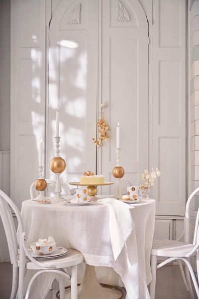 Set/2 Bowls Dot Delight White/Gold 20cm