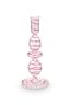 Candle Holder Glass Swirl Pink 20cm