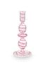 Candle Holder Glass Swirl Pink 20cm