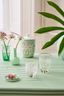 Set/2 Water Glasses Flower White