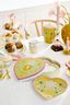 Set/2 Heart Shape Plates Lily&Lotus Yellow 21.5cm
