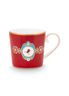 Set/2 Mugs Small Love Birds Medallion Red