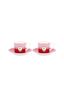 Set/2 Cups & Saucers Love Birds Medallion Red-Pink