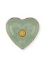 Set/2 Candle Holders Metal Heart Green