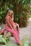 Britta Long Trousers Velvet Pink