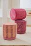 Stool Block Stripe Pink