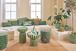 Side Table Metal Green/Beige High