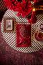 Candle Holder Wood Red 25cm
