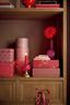 Set/2 Box Rectangular Blooming Tales Red