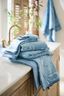 Large Bath Towel Jasmin Jacquard Light Blue 70x140cm