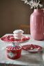 Mini Cake Tray o/f Love Birds Stripes Red-Pink 24cm