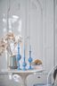 Candle Holder Metal Sphere Matt Light Blue 24cm