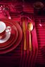 Breakfast Plate Love Birds Dark Red 21cm