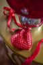 Ornament Glass Heart Pink 10cm