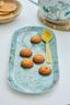 Cake Tray Rectangular Jolie Flowers Blue 33.3x15.5cm
